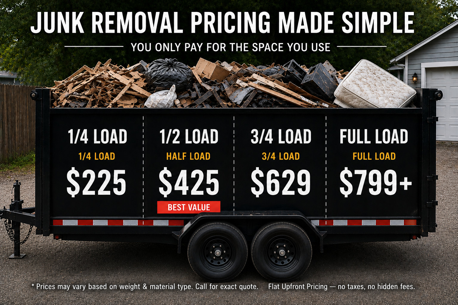 JK Hauling 7x16x5 dump trailer - side view, largest in Denver